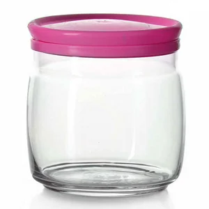 PASABAHCE Банка с розовой пластиковой крышкой ЧЕШНИ 500 мл 3 штуки 43003B