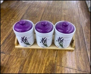 Набор банок для сыпучих продуктов на подставке 3шт 510мл 7935-S5003-9