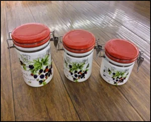 Набор банок с клипсой для сыпучих продуктов 3шт (830мл, 680мл, 540мл) 7935-S5012-1