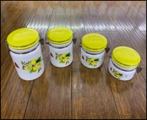 Набор банок с клипсой для сыпучих продуктов 4шт (1150мл, 850мл, 600мл, 450мл) 7935-S5004-2