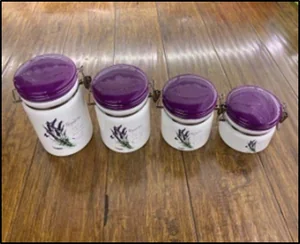 Набор банок с клипсой для сыпучих продуктов 4шт (1150мл, 850мл, 600мл, 450мл) 7935-S5004-9