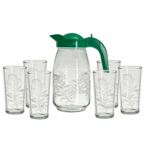 ДЕКОСТЕК Набор для воды 7 предметов (кувшин + 6 стаканов) Криуль 1607/6-Г