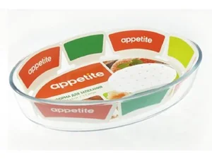 Форма стекл овал 35x24x6см/3,2л рифл/дно ТМ Appetite