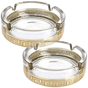 ГУСЬ ХРУСТАЛЬНЫЙ Набор пепельниц (2шт) Версаче Голд EAV91-4036