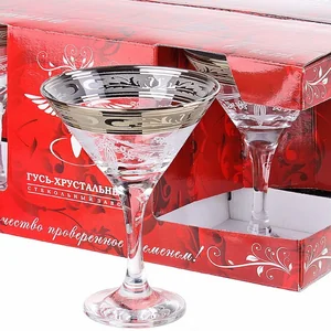 ГУСЬ ХРУСТАЛЬНЫЙ Набор бокалов для мартини Русский узор 170мл. (EAV49-410)