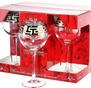 ГУСЬ ХРУСТАЛЬНЫЙ Набор бокалов для вина Греческий узор 280мл. (EAV03-1688)