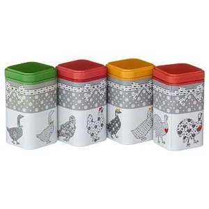 DELTA Банка жестяная Специи Деревня 4 штуки по 0,24 л П50*50h80v024-01459