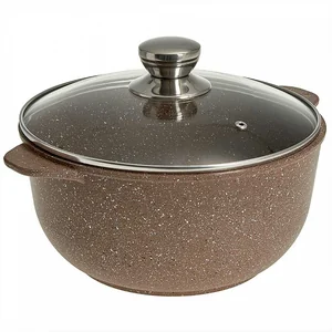 ГАРДАРИКА Кастрюля 6 л алюминиевая с антипригарным покрытием и стеклянной крышкой 1706-07-10 серии Алтай