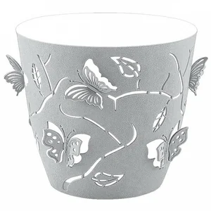 Горшок для цветов Butterflies 5,3 л 225 мм круглый жемчужно-серый