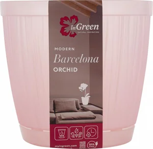 Горшок для цветов InGreen Barcelona Orchid 2,7 л 275х145 мм овальный розовый перламутровый