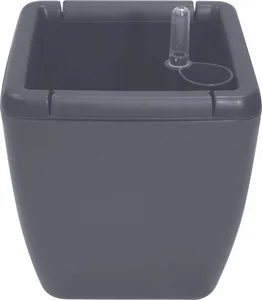 Горшок с автополивом InGreen Munchen 1,5 л с внутренней вставкой 0,85 л квадратный IG622311026 вулканический серый