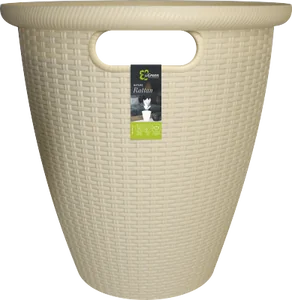 Кашпо напольное Rattan 233 мм 7 л с внутренним горшком 4,5 л ING6214СЛВ сливочный