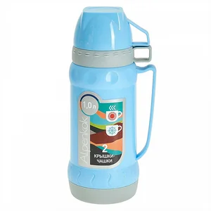 ALPENKOK Термос со стеклянной колбой 1 л AK-10036S голубой