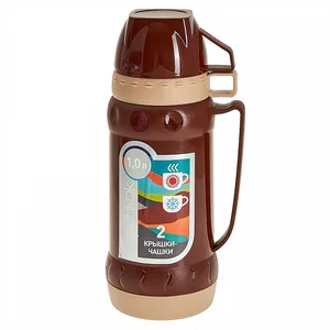 ALPENKOK Термос со стеклянной колбой 1 л AK-10035S коричневый