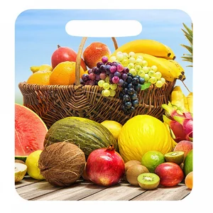 DELTA Доска разделочная малая 195×210 мм Л-7 деревянная с рисунком Фрукты