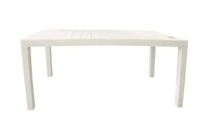 Стол пластиковый большой  Rattan 1532х789х701 мм сливочный