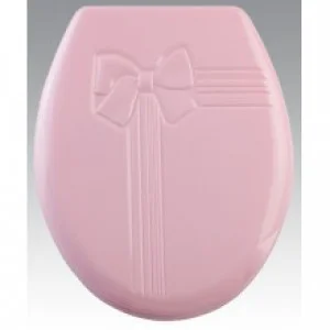 Крышка д/унитаза жесткое Бантик розовый 1/12