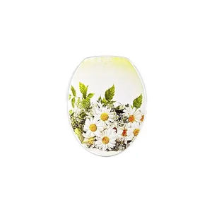 Пластиковая крышка  д/унитаза Lux универсальная 1029 Ромашка 1/12