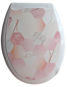 Сиденье д/унитаза жесткое Океан Розовая абстракция 1/10