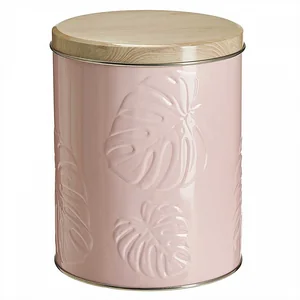 DELTA Банка жестяная 1,7 л Моно розовая монстера Ц-120h152v170-01947