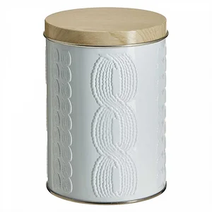 DELTA Банка жестяная 1,1 л Моно белый узор Ц-99h145v110-01929