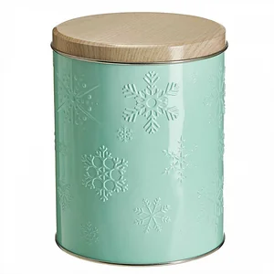 DELTA Банка жестяная 1,7 л Моно мятные снежинки Ц-120h152v170-01950