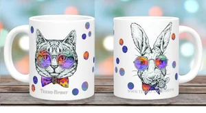 DELTA Кружка фарфор 350 мл Заяц и кот бруталы с2022-13