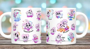 DELTA Кружка фарфор 350 мл Розовый зайка, стикер с2023-08