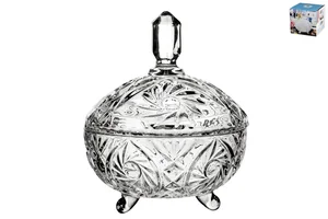 КОРАЛЛ Конфетница d16см. Гранение Спираль 3717