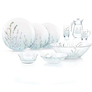 LUMINARC Столовый сервиз Simply Trompette Turquoise Симпли Тромпетт Тюркуаз, 44 предметов V2715