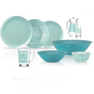 LUMINARC Сервиз Simply Fantasiya Turquoise Симпли Фантазия Тюркуаз - 44 предм. V2713