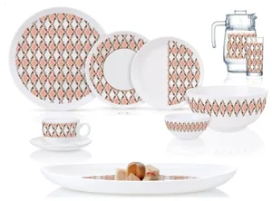 LUMINARC Столовый сервиз Diwali Astratta Pink Астратта Пинк, 46 предметов. Q7816