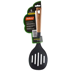 Mallony Шумовка из нейлона, FORESTA, с пластм ручкой/дизайн под дерево, 34*10,5 см, 006462-SK