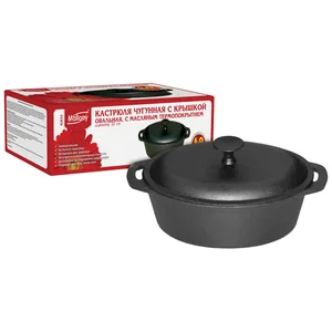 Mallony Кастрюля чугунная овальная KВ32 Утятница, объем 5,8 л, с масляным термопокрытием 980004-SK