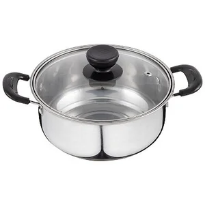 Mallony Кастрюля Promo, объем 2,2 л, из нержавеющей стали с крышкой из жаропрочного стекла 104614-SK