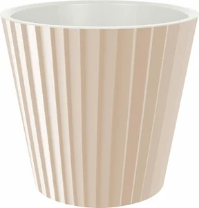 Горшок для цветов InGreen Sand  D 320 мм 15,8 л c дренажной вставкой на колесиках молочный шоколад