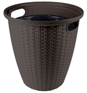 Кашпо напольное Rattan D 266мм/10 л с внутренним горшком 6 л горький шоколад