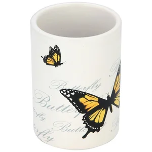 Mallony Стакан для ванной комнаты Бабочки TU-FLY, керамика 002790-SK