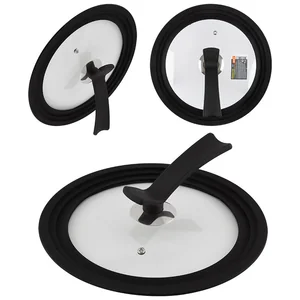 MALLONY Крышка универсальная VETRO-SPECIAL, мультиразмер:24/26/28см, из закал стекла с рукояткой soft-touch, 007421-SK