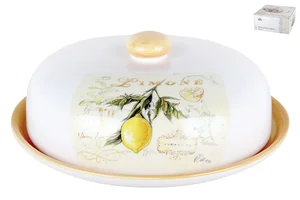 КОРАЛЛ Блюдо для блинов с крышкой Tuscan vegetables d23см. ZFC246-36