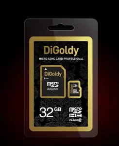 DIGOLDY Флеш карта 32GB microSDHC Class10 + адаптер SD