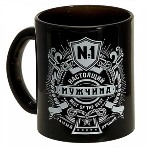 ДЕКОСТЕК Кружка 300 мл 1208/DPP Мужчина №1 черная/белая
