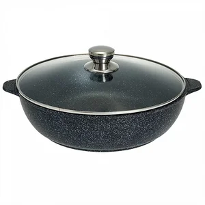 ГАРДАРИКА Жаровня 28 см с антипригарным покрытием и стеклянной крышкой ТМ Гардарика 1828-14-10 серия Гранит