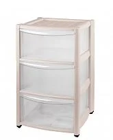 Комод на колесах Амадео 3 ящика бежевый