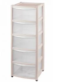 Комод на колесах Амадео 5 ящика (бежевый)