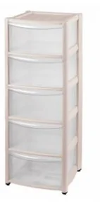 Комод на колесах Амадео 5 ящика (бесцветный)