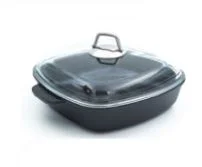 Жаровня квадратная АЛА 260*260 со стеклянной крышкой  D1126G 