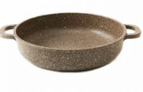 Жаровня с антипригарным покрытием и стеклянной крышкой серия Алтай, 24см