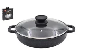 Жаровня с антипригарным покрытием и стеклянной крышкой серия Орион, 24см 