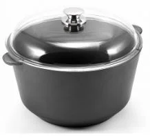 Кастрюля АЛА 6,0л со стеклянной крышкой Р07 6,0G 